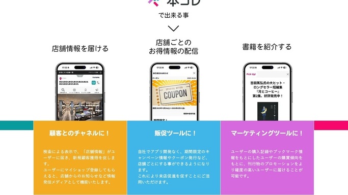 約1,400店舗の書店と本の総合情報アプリ「本コレ」2025年10月6日に誕生