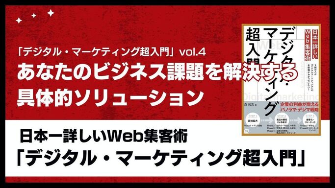 「デジタル・マーケティング超入門」vol.4 - あなたのビジネス課題を解決する具体的ソリューション